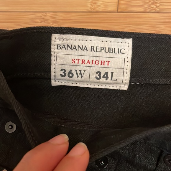 NEW! Banana Republic Straight Black Jeans 36w x 34L - Picture 4 of 12